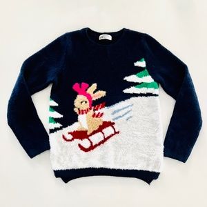 H&M Sledding Bunny Winter Sweater - SO SOFT! Excellent condition!